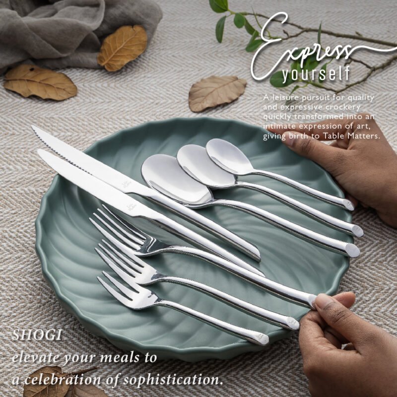 Shogi Stainless Steel Cutlery Set [Dinner Spoon | Dinner Fork | Dinner Knife | Dessert Spoon | Dessert Fork | Steak Knife | Tea Fork | Tea Spoon]